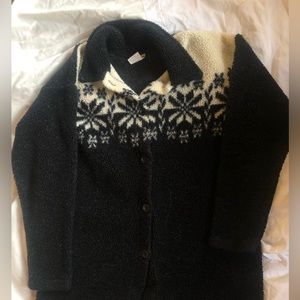 Vintage 90s cozy button-up sweater jacket. Mens small